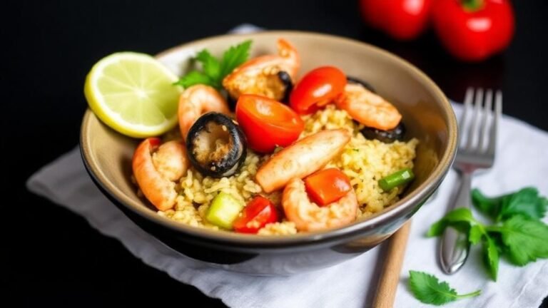 Guiso De Mariscos Con Arroz y Salsa Criolla (Arroz con Mariscos)
