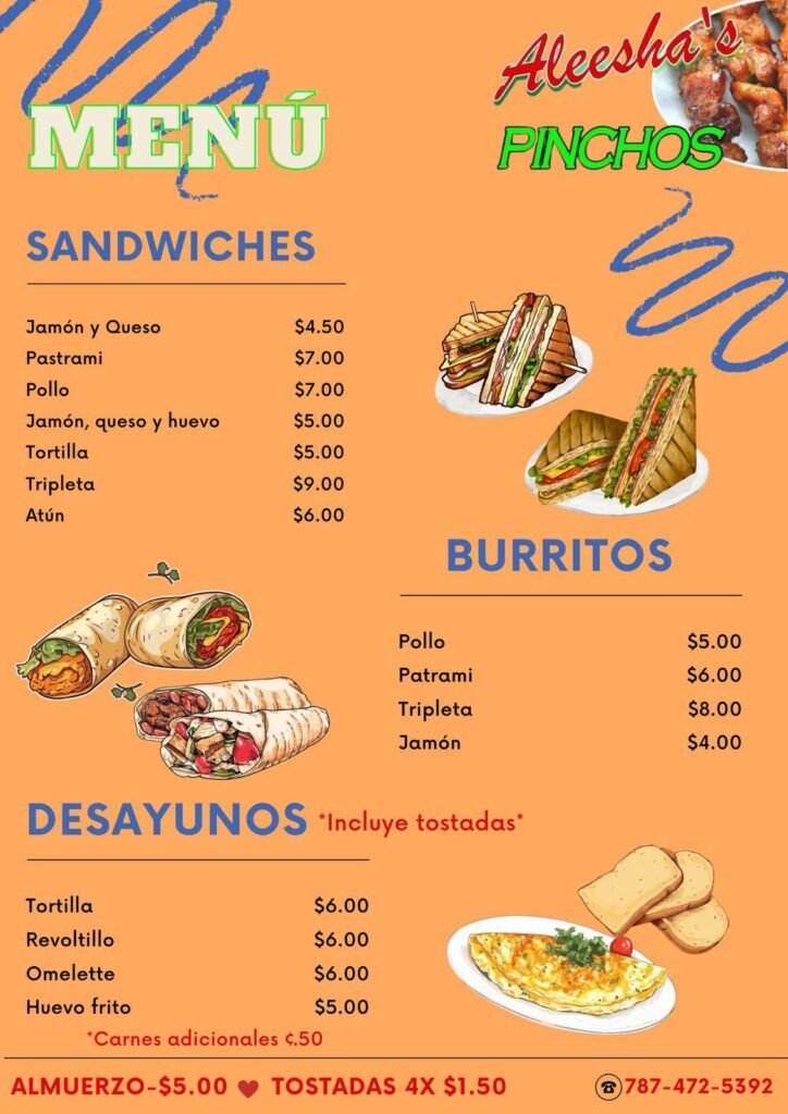 Aleesha’s Pinchos La Moca Calle Ancha Pinchos Puertorriqueños ()