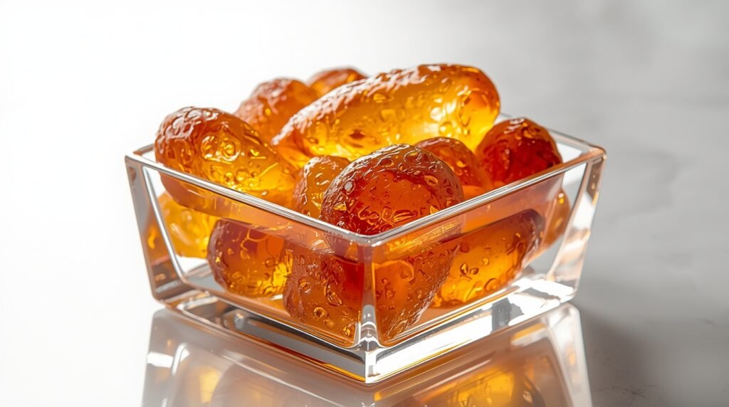 Cacahuates glaseados en frasco transparente