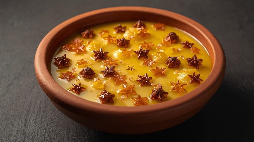 Mano retirando una estrella de anís, con relleno rosado brillante