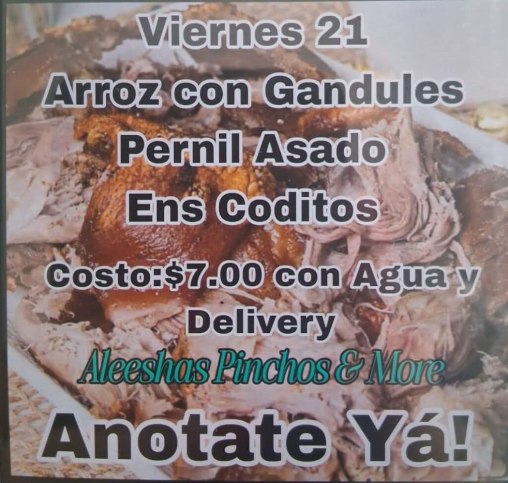 Pernil Asado: Si buscas comida puertorriqueña hecha con cariño y sazón auténtica, Aleesha’s Pinchos & More es tu mejor opción   Asado