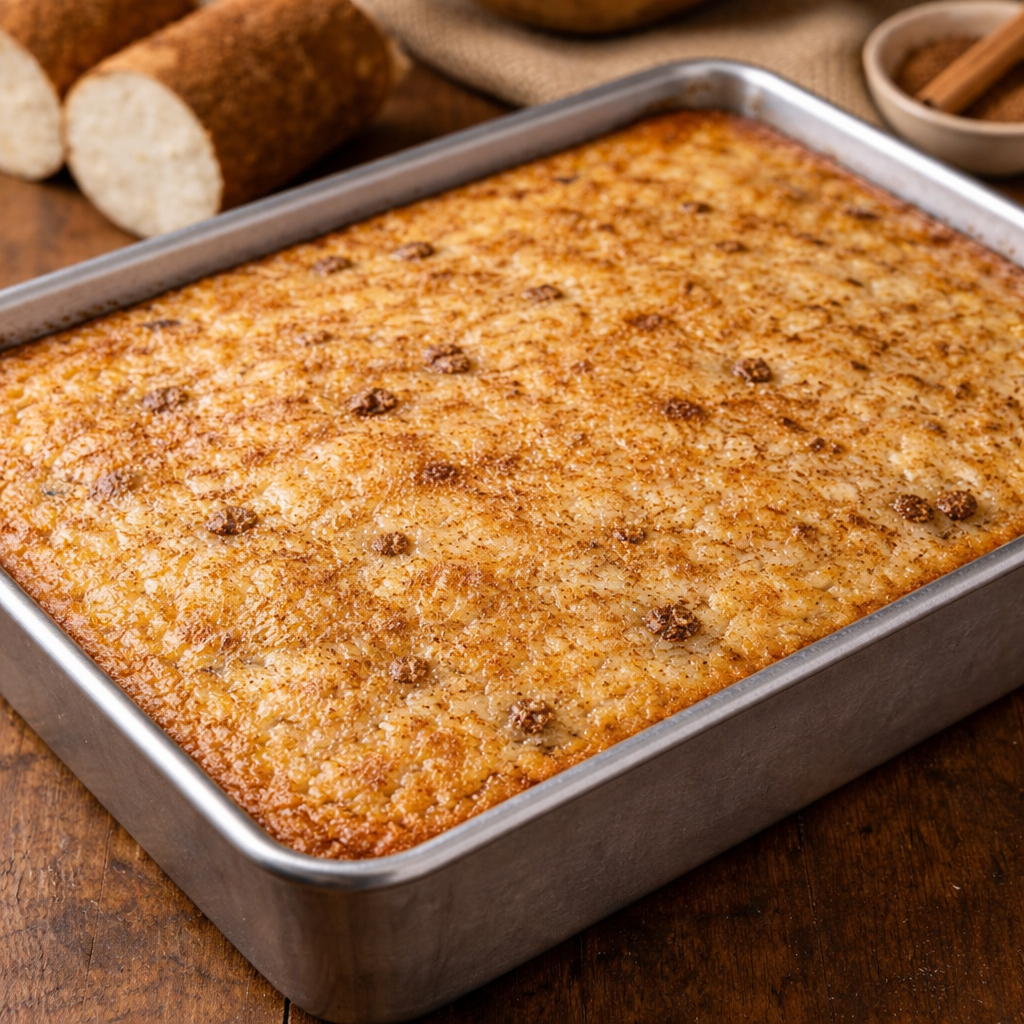 Bizcocho de Yuca Navideño Bizcocho de yuca horneado completo